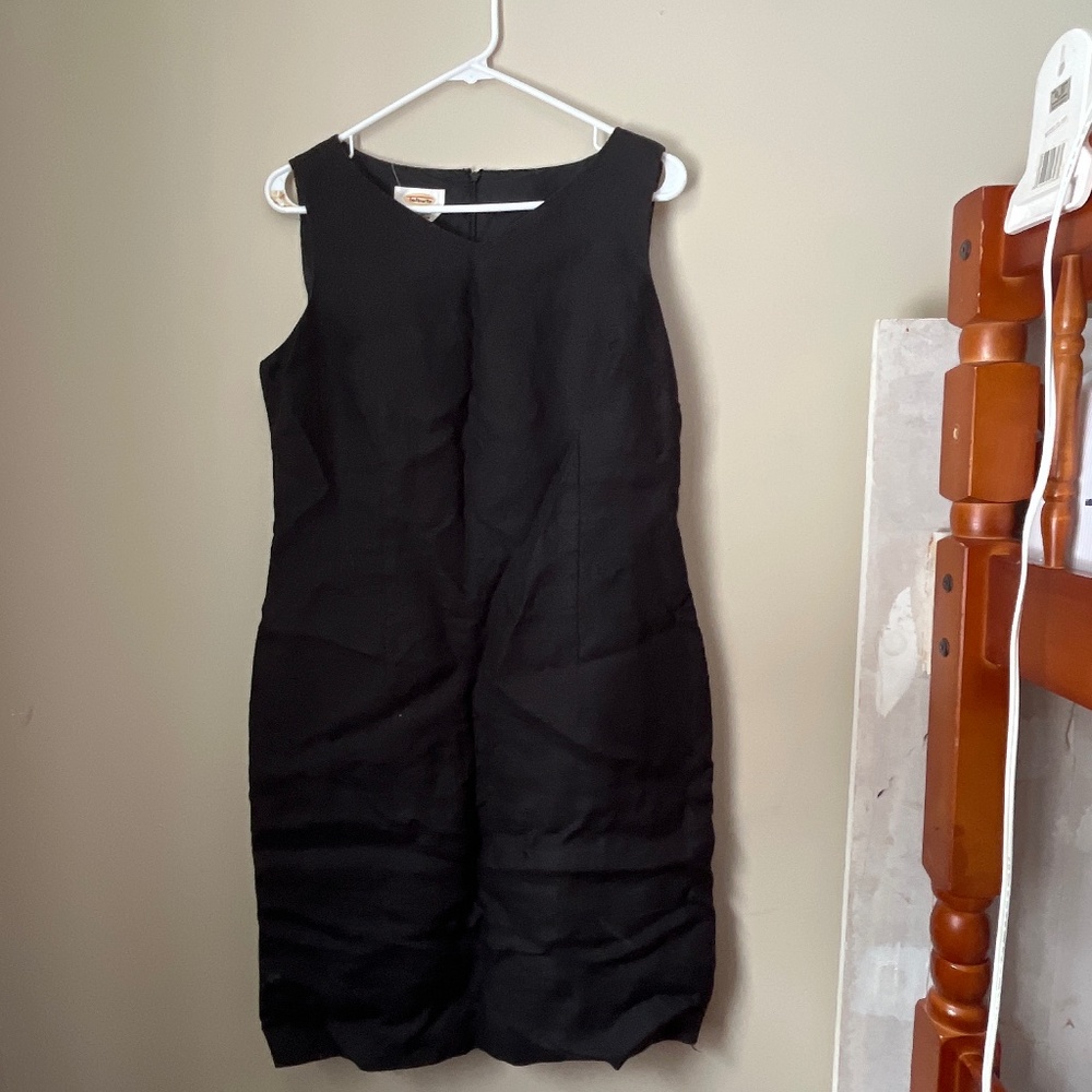 Black knee length semi fitted dress